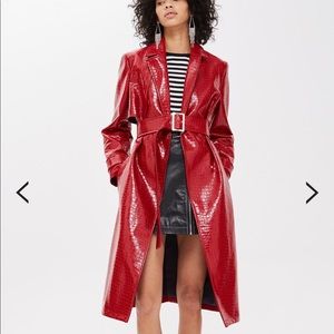 Topshop Croc Embossed Coat